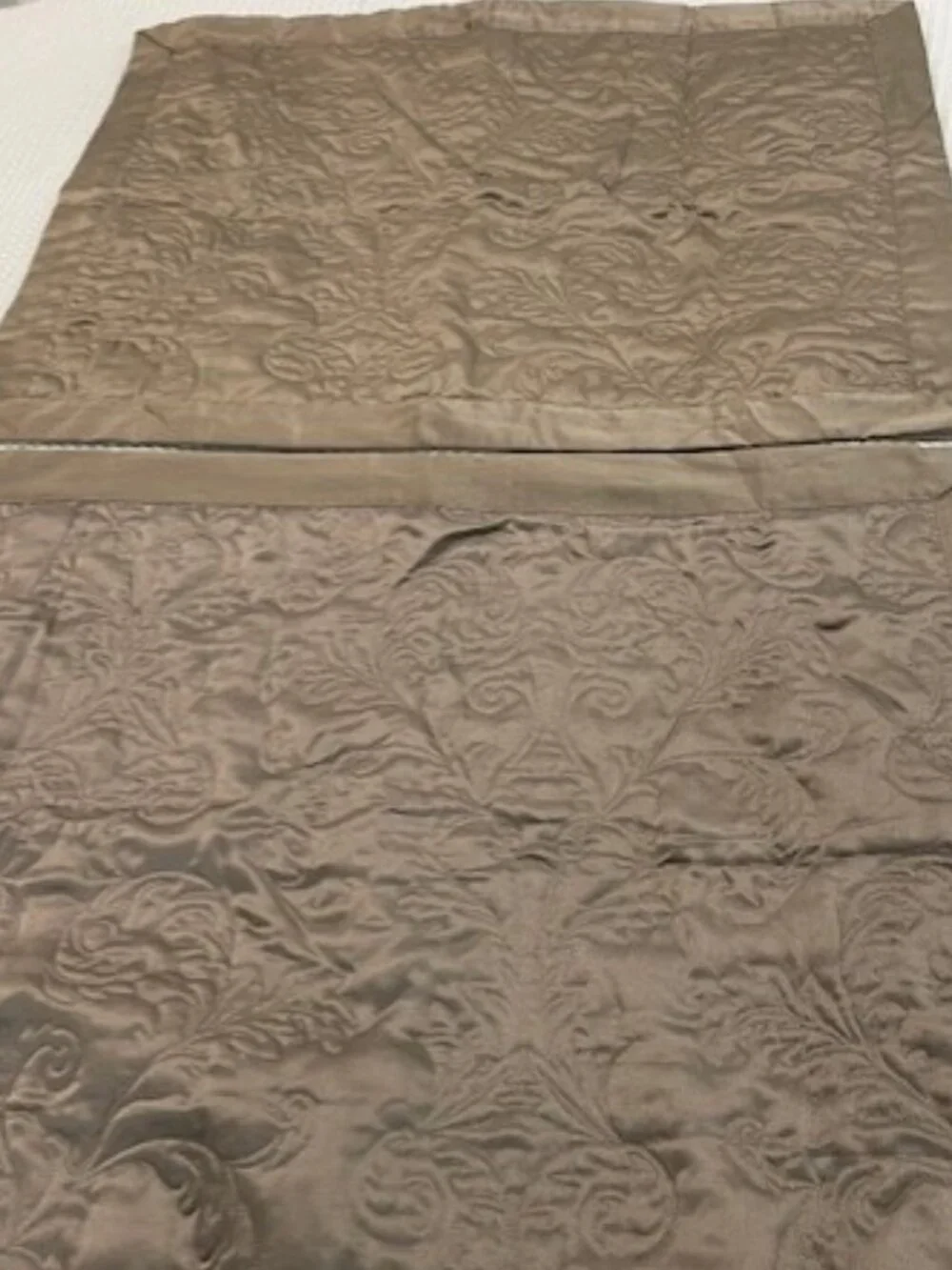 SET of 2 Chocolat Brown Quilted Polyester Pillow Shams